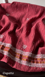 Load image into Gallery viewer, Women's Lakhnavi Handcrafted Mul Chanderi Kurta And Dupatta Set - HONC0288996