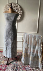 Load image into Gallery viewer, Women's Lakhnavi Handcrafted Mul Chanderi Unstitched Chikankari Full Suit Material - HONC0324473