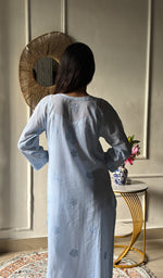 将图像加载到图库查看器中, Women's Lakhnavi Handcrafted Cotton Chikankari Kurti - HONC0337441