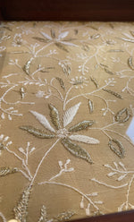 Load image into Gallery viewer, Elegant Wooden Chikankari Tray – Handcrafted Lucknowi Embroidery - HONC0310868