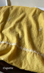 Load image into Gallery viewer, Women's Lakhnavi Handcrafted Mul Chanderi Semi - stitched Kurta And Dupatta Set- HONC0282417