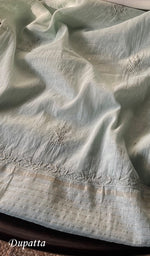 Load image into Gallery viewer, Women's Lakhnavi Handcrafted Mul Chanderi Chikankari Full Suit Material - HONC0270736