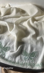 Load image into Gallery viewer, Women's Lakhnavi Handcrafted Mul Chanderi Unstitched Kurta And Dupatta Set - HONC0302242