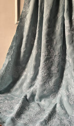 Load image into Gallery viewer, Fairoz Women's Lakhnavi Handcrafted Cotton Chikankari Saree - HONC0232514