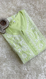 Load image into Gallery viewer, Women's Lucknowi Handcrafted Cotton Chikankari Kurti - HONC0141285