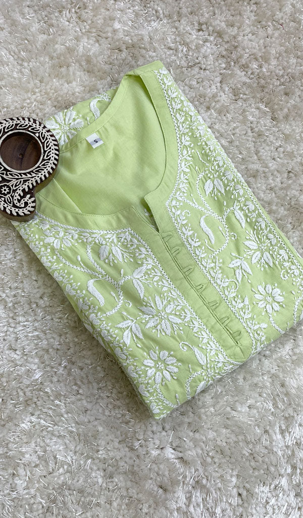 Women's Lucknowi Handcrafted Cotton Chikankari Kurti - HONC0141285