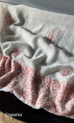 Load image into Gallery viewer, Women's Lakhnavi Handcrafted Mul Chanderi UnStitched Kurta And Dupatta Set - HONC0300406