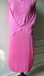 将图像加载到图库查看器中, Rooh Women's Lucknowi Handcrafted Modal Cotton Chikankari Kurti - HONC0229159