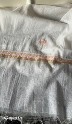 Load image into Gallery viewer, Women's Lakhnavi Handcrafted Chanderi Silk Unstitched Kurta And Dupatta Set - HONC015233