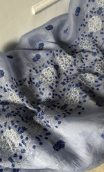 Load image into Gallery viewer, Women's Lakhnavi Handcrafted Pure Organza Chikankari Unstitched Kurta And Dupatta Set- HONC0320493