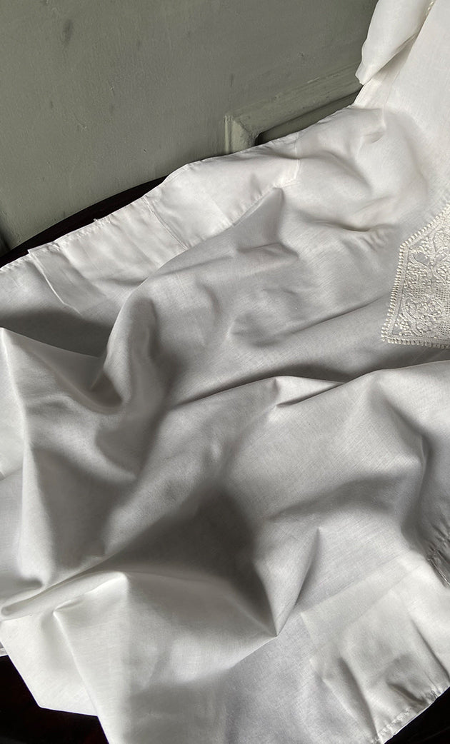 Men's Lucknowi Handcrafted Cotton Chikankari Kurta - HONC0247671