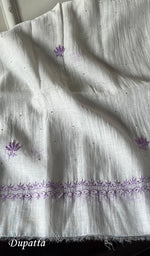 Load image into Gallery viewer, Kashish Women's Lakhnavi Handcrafted Mul Chanderi Semi - Stitched Kurta And Dupatta Set - HONC0252786