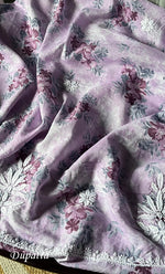 将图像加载到图库查看器中, Women's Lakhnavi Handcrafted Cotton Chikankari Unstitched Kurta And Kurta Dupatta Set - HONC0312699