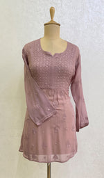 Load image into Gallery viewer, Women's Lucknowi Handcrafted Viscose Georgette Chikankari Top - HONC0152248