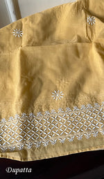 将图像加载到图库查看器中, Women's Lakhnavi Handcrafted Pure Cotton Semi - Stitched Kurta And Dupatta Set - HONC0212215