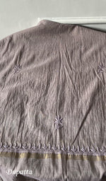 Load image into Gallery viewer, Women's Lakhnavi Handcrafted Mul Chanderi Unstitched Chikankari Full Suit Material - HONC0328104