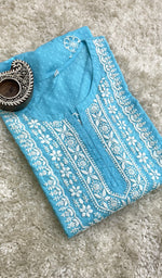 Load image into Gallery viewer, Aastha Women's Lucknowi Handcrafted Cotton Chikankari Kurti - HONC0161060