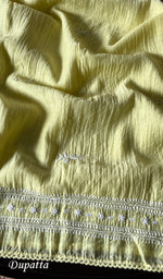 将图像加载到图库查看器中, Hana Women's Lakhnavi Handcrafted Mul Chanderi Semi - Stitched Kurta And Dupatta Set - HONC0290061