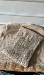 Load image into Gallery viewer, Women's Lakhnavi Handcrafted Tissue Chanderi Semi-Stitched Kurta And Dupatta Set - HONC0352165