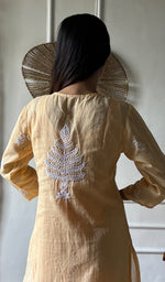 Load image into Gallery viewer, Women's Lakhnavi Handcrafted Kota Cotton Chikankari Kurti - HONC0360457