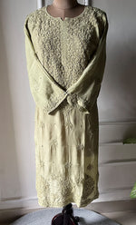 将图像加载到图库查看器中, Women's Lakhnavi Handcrafted Muslin Chikankari Kurti - HONC0175632