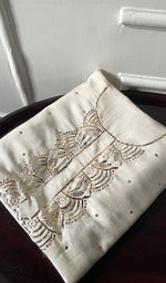 Load image into Gallery viewer, Women's Lucknowi Handcrafted Chanderi Silk Unstitched Chikankari Kurta and Dupatta Set- HONC0304296