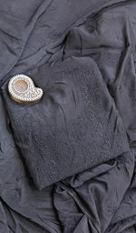 Load image into Gallery viewer, Women's Lucknowi Handcrafted Muslin Chikankari Suit Material - HONC0146098