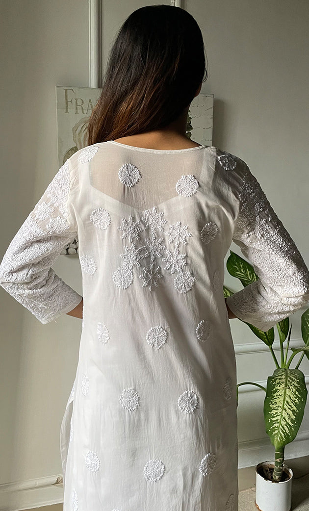 Women's Lucknowi Handcrafted Cotton Chikankari Kurti - HONC0303057