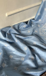 将图像加载到图库查看器中, Lucknowi Handcrafted Chanderi Silk Chikankari Unstitched Unisex Kurta Fabric - HONC0327452