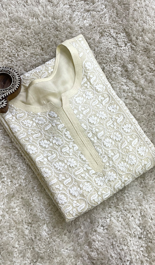 Women's Lucknowi Handcrafted Mul Cotton Chikankari Kurti - HONC0212083