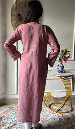 Load image into Gallery viewer, Women's Lakhnavi Handcrafted Cotton Chikankari Kurti - HONC0343825