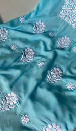 将图像加载到图库查看器中, Simran Women's Lakhnavi Handcrafted Modal Cotton Chikankari Unstitched Kurti Fabric - HONC0261070