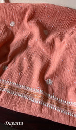 Load image into Gallery viewer, Women's Lakhnavi Handcrafted Maheshwari Mul Chanderi Kurta And Dupatta Set - HONC0288974