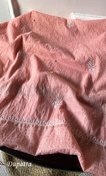 Load image into Gallery viewer, Women's Lakhnavi Handcrafted Mul Chanderi Semi - stitched Kurta And Dupatta Set- HONC0282407