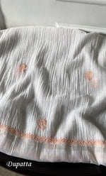 Load image into Gallery viewer, Women's Lakhnavi Handcrafted Maheshwari Mul Chanderi Kurta And Dupatta Set - HONC0312964