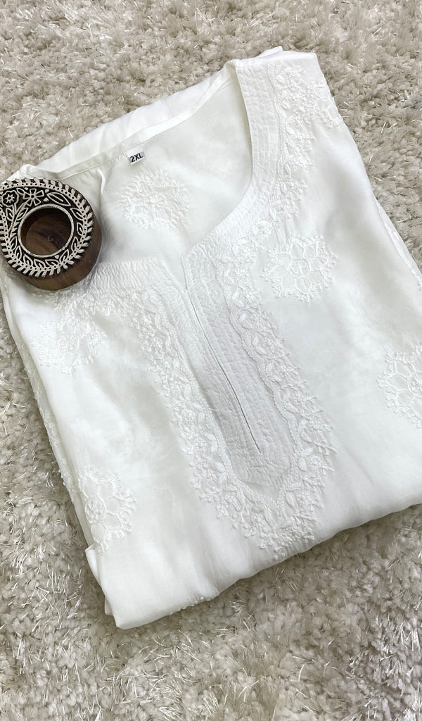Ishira Women's Lucknowi Handcrafted Cotton Chikankari Kurti - HONC0271344