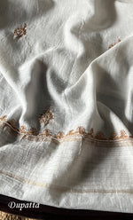 Load image into Gallery viewer, Women's Lakhnavi Handcrafted Maheshwari Mul Chanderi Unstitched Kurta And Dupatta Set- HONC0270649