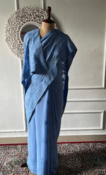 Load image into Gallery viewer, Women's Lakhnavi Handcrafted Pure Silk Georgette Chikankari Saree - HONC0318707