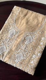 将图像加载到图库查看器中, Women's Lakhnavi Handcrafted Tussar Silk Chikankari Semi-stitched Kurti Fabric - HONC0246177