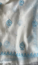 Load image into Gallery viewer, Eshal Women's Lakhnavi Handcrafted Mul Chanderi Unstitched Kurta And Dupatta Set - HONC0284790