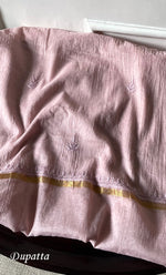 Load image into Gallery viewer, Women's Lakhnavi Handcrafted Mul Chanderi Unstitched Chikankari Full Suit Material - HONC0319532