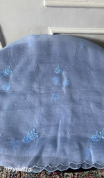 将图像加载到图库查看器中, Women's Lakhnavi Handcrafted Pure Organza Chikankari Unstitched Kurta And Dupatta Set- HONC0324986