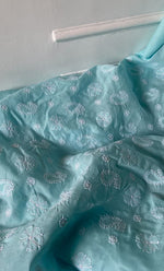 将图像加载到图库查看器中, Women's Lakhnavi Handcrafted Cotton Chikankari Unstitched Kurti Fabric - HONC0318474