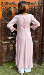将图像加载到图库查看器中, Women's Lucknowi Handcrafted Modal Cotton Chikankari Kurti - HONC0232108