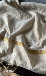 将图像加载到图库查看器中, Women's Lakhnavi Handcrafted Tissue Chanderi Unstitched Kurta And Dupatta Set - HONC0267164