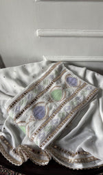 Load image into Gallery viewer, Women's Lucknowi Handcrafted Viscose Georgette Unstitched Chikankari Kurta and Dupatta Set- HONC0329579