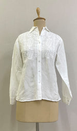 Load image into Gallery viewer, Nadia Women's Lakhnavi Handcrafted Linen Cotton Chikankari Top - HONC0220900