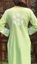 Load image into Gallery viewer, Green Lucknowi Chikankari kurtas for women