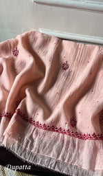 将图像加载到图库查看器中, Women's Lakhnavi Handcrafted Mul Chanderi Unstitched Kurta And Dupatta Set - HONC0295591
