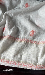 Load image into Gallery viewer, Women's Lakhnavi Handcrafted Mul Chanderi Unstitched Kurta And Dupatta Set- HONC0278928